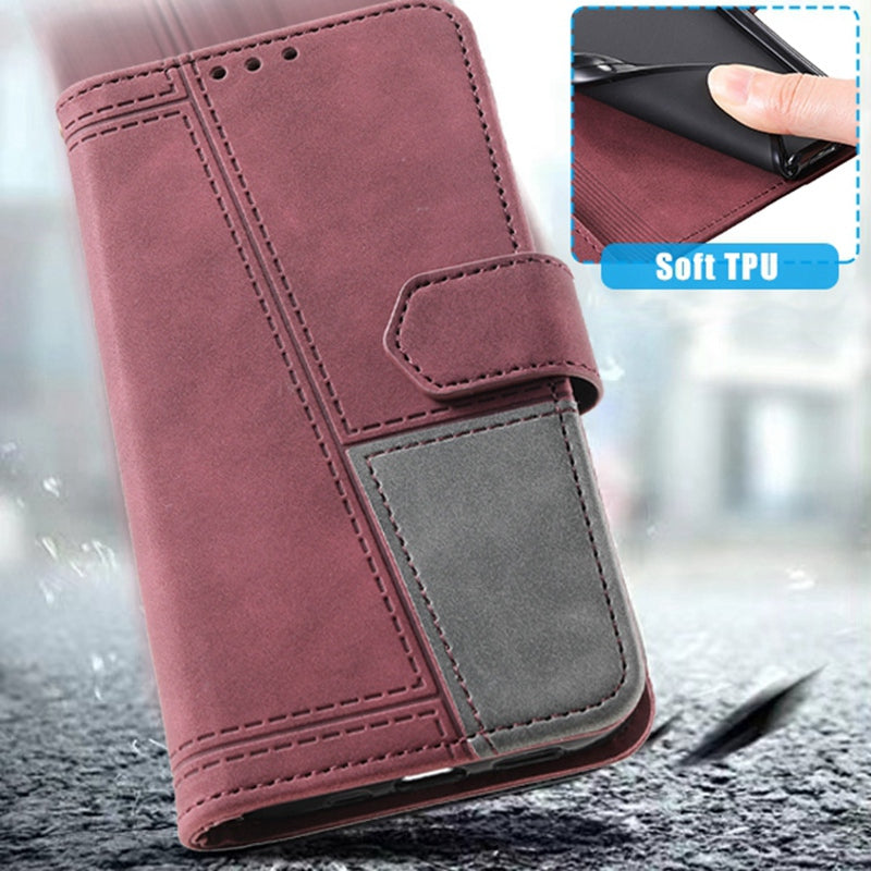 TTUDRCH For Samsung Galaxy S20 FE 2022/S20 FE/S20 Fan Edition/S20 FE 5G/S20 Fan Edition 5G/S20 Lite 004 Splicing PU Leather RFID Blocking Stand Wallet Phone Case with Strap - Wine Red TTUDRCH For Samsung Galaxy S20 FE 2022/S20 FE/S20 Fan Edition/S20 FE 5G/S20 Fan Edition 5G/S20 Lite 004 Splicing PU Leather RFID Blocking Stand Wallet Phone Case with Strap - Wine Red